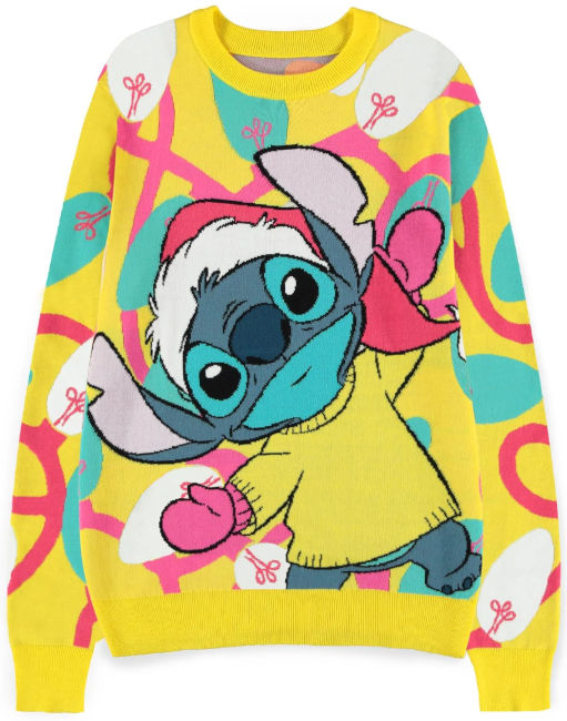 Maglione Natale Disney Stitch Fluo L