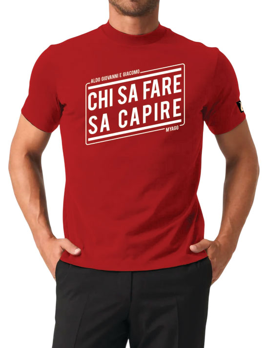 MYAGG T-Shirt Chi Sa Fare Sa Capire Rossa XL
