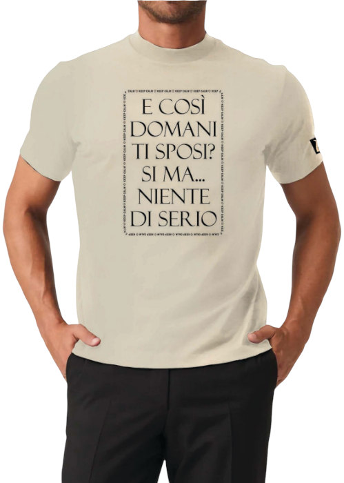 MYAGG T-Shirt Domani Ti Sposi? Avorio XXL